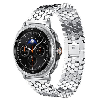 xDfind Fish Scale Texture Metal Watch Band, For Samsung Galaxy Watch Ultra/Ultra 2025, For Samsung Galaxy Watch8 / 8 Classic, For Samsung Galaxy Watch7 / FE / 6 / 5 / 4, For Samsung Galaxy Fit3