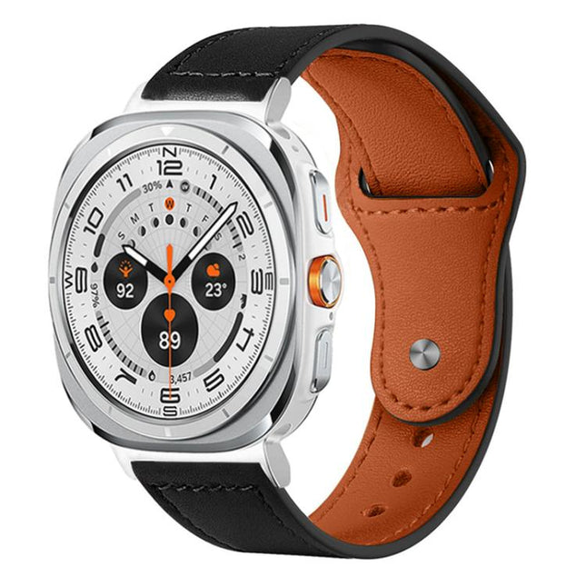 xDfind Rivet Buckle Genuine Leather Watch Band, For Galaxy Watch Ultra2 2026 / 2025 / 1 2024