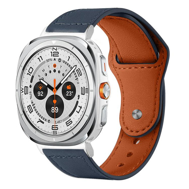 xDfind Rivet Buckle Genuine Leather Watch Band, For Galaxy Watch Ultra2 2026 / 2025 / 1 2024