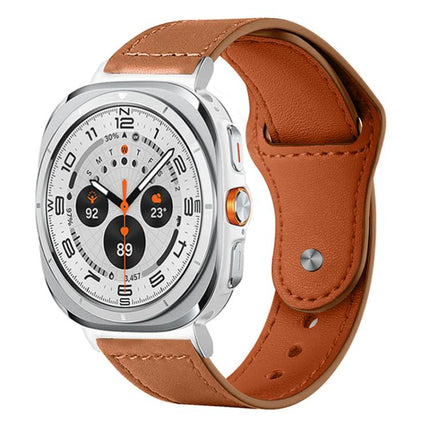 xDfind Rivet Buckle Genuine Leather Watch Band, For Galaxy Watch Ultra2 2026 / 2025 / 1 2024