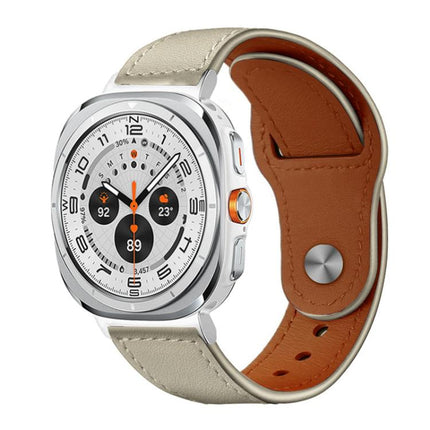 xDfind Rivet Buckle Genuine Leather Watch Band, For Galaxy Watch Ultra2 2026 / 2025 / 1 2024