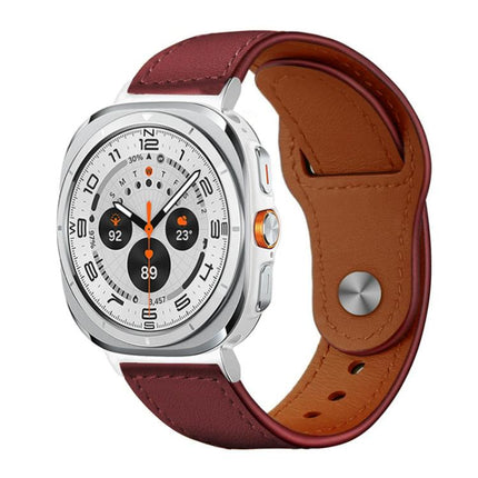 xDfind Rivet Buckle Genuine Leather Watch Band, For Galaxy Watch Ultra2 2026 / 2025 / 1 2024
