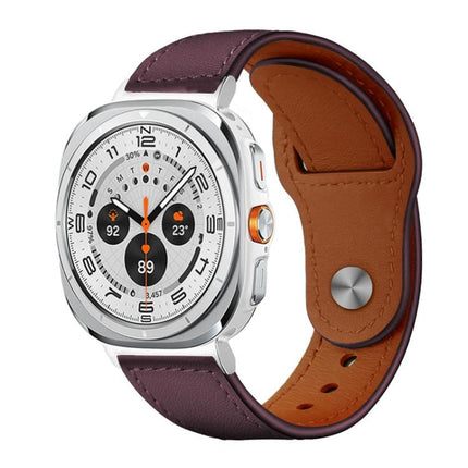 xDfind Rivet Buckle Genuine Leather Watch Band, For Galaxy Watch Ultra2 2026 / 2025 / 1 2024