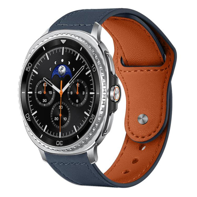 xDfind Rivet Buckle Genuine Leather Watch Band, For Galaxy Watch9 / 8 / 8 Classic