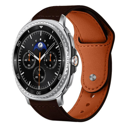 xDfind Rivet Buckle Genuine Leather Watch Band, For Galaxy Watch9 / 8 / 8 Classic