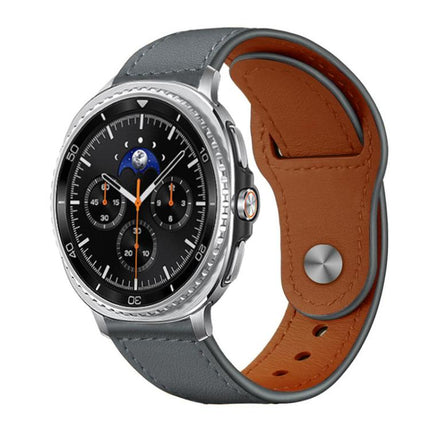 xDfind Rivet Buckle Genuine Leather Watch Band, For Galaxy Watch9 / 8 / 8 Classic