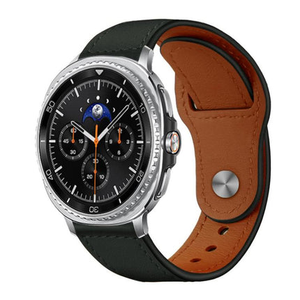 xDfind Rivet Buckle Genuine Leather Watch Band, For Galaxy Watch9 / 8 / 8 Classic