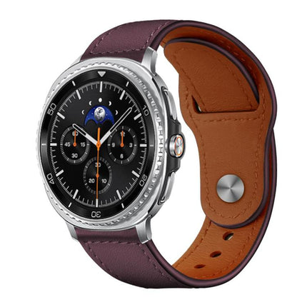 xDfind Rivet Buckle Genuine Leather Watch Band, For Galaxy Watch9 / 8 / 8 Classic