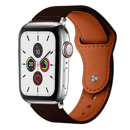 xDfind Rivet Buckle Genuine Leather Watch Band, For Apple Watch 42 / 44 / 45 / 46 / 49mm