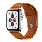 For Apple Watch 42 / 44 / 45 / 46 / 49mm / Brown White Thread