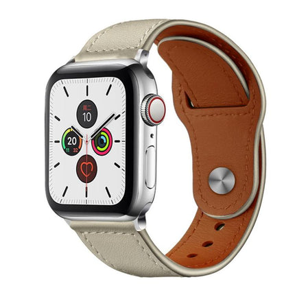 xDfind Rivet Buckle Genuine Leather Watch Band, For Apple Watch 42 / 44 / 45 / 46 / 49mm