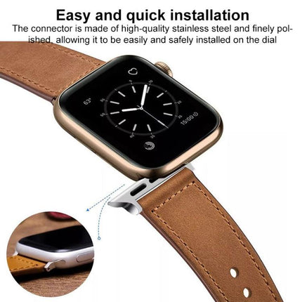 xDfind Rivet Buckle Genuine Leather Watch Band, For Apple Watch 38 / 40 / 41 / S10 42mm