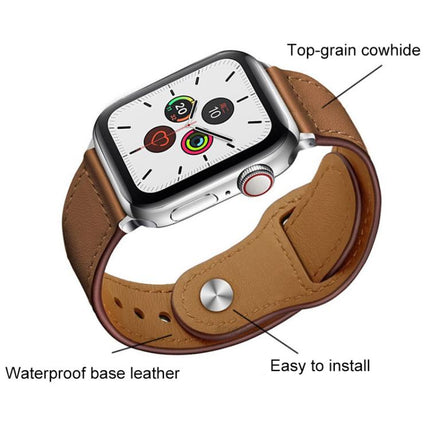 xDfind Rivet Buckle Genuine Leather Watch Band, For Apple Watch 38 / 40 / 41 / S10 42mm