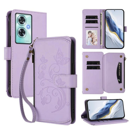 Butterfly Love Flower Multi-card Zipper Wallet Leather Phone Case, For OnePlus Nord 2 Lite 5G / CE 2 Lite, For OnePlus Nord CE4 5G, For OnePlus Nord N30 SE 5G