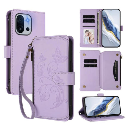 Butterfly Love Flower Multi-card Zipper Wallet Leather Phone Case, For OnePlus Nord CE5 / Ace 5 Racing, For OnePlus 13T, For OnePlus 13R 5G / Ace 5 / 5 Pro