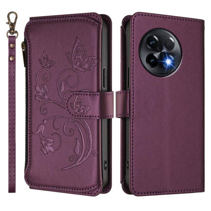 Butterfly Love Flower Multi-card Zipper Wallet Leather Phone Case, For OnePlus 11R 5G / Ace 2 5G, For OnePlus 11, For OnePlus Nord N300