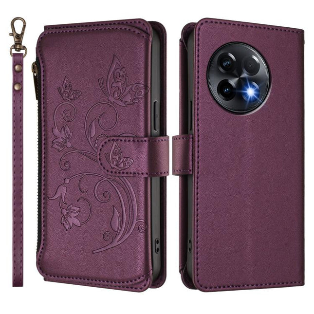 Butterfly Love Flower Multi-card Zipper Wallet Leather Phone Case, For OnePlus 11R 5G / Ace 2 5G, For OnePlus 11, For OnePlus Nord N300