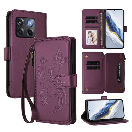 Butterfly Love Flower Multi-card Zipper Wallet Leather Phone Case, For OnePlus 10T 5G / Ace Pro 5G, For OnePlus Nord 2T, For OnePlus 10R / Ace