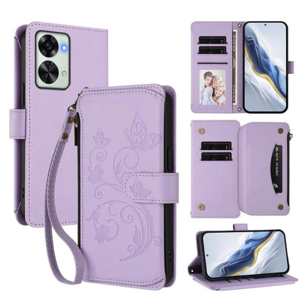 Butterfly Love Flower Multi-card Zipper Wallet Leather Phone Case, For OnePlus 10T 5G / Ace Pro 5G, For OnePlus Nord 2T, For OnePlus 10R / Ace