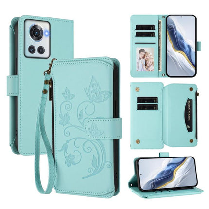 Butterfly Love Flower Multi-card Zipper Wallet Leather Phone Case, For OnePlus 10T 5G / Ace Pro 5G, For OnePlus Nord 2T, For OnePlus 10R / Ace