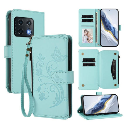 Butterfly Love Flower Multi-card Zipper Wallet Leather Phone Case, For OnePlus Nord CE2 5G, For OnePlus 10 Pro 5G
