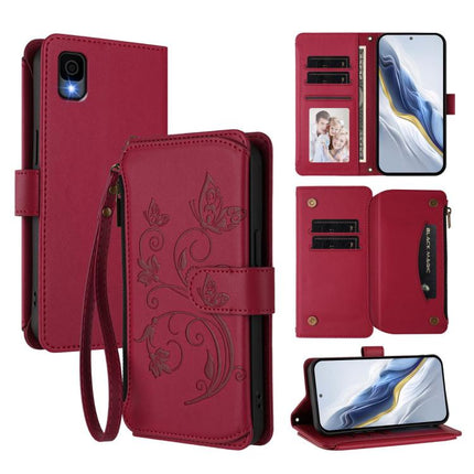 Butterfly Love Flower Multi-card Zipper Wallet Leather Phone Case, For TCL 60 SE NxtPaper, For TCL 30Z / T602DL / 30 LE / T602DL, For TCL 40 XL / 40 T / T608DL