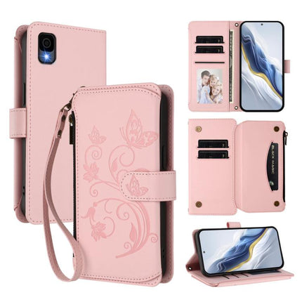 Butterfly Love Flower Multi-card Zipper Wallet Leather Phone Case, For TCL 60 SE NxtPaper, For TCL 30Z / T602DL / 30 LE / T602DL, For TCL 40 XL / 40 T / T608DL