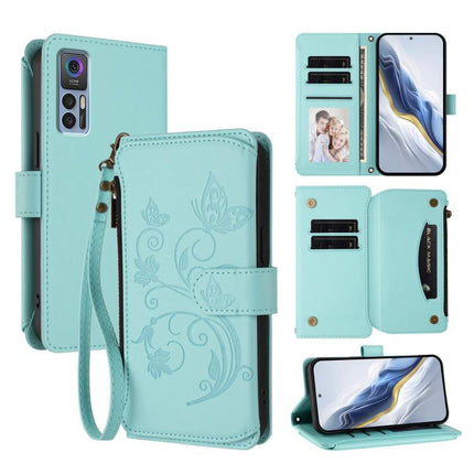 Butterfly Love Flower Multi-card Zipper Wallet Leather Phone Case, For TCL 30 4G / 5G / 30+, For TCL 30 SE, For TCL 30 XE 5G / 30 V 5G / T781S