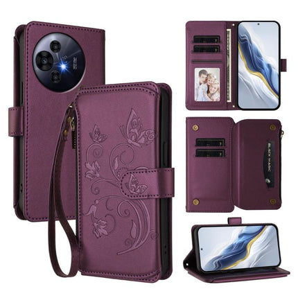 Butterfly Love Flower Multi-card Zipper Wallet Leather Phone Case, For TCL 50 LE 5G / T510SPP / K23 / K24, For TCL 50 NxtPaper / 50 Pro NxtPaper 5G, For TCL 405 / 406 / 406S / 408 / T506D