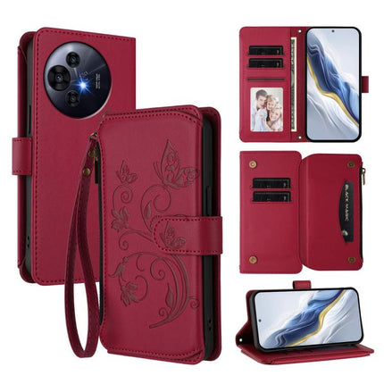 Butterfly Love Flower Multi-card Zipper Wallet Leather Phone Case, For TCL 50 LE 5G / T510SPP / K23 / K24, For TCL 50 NxtPaper / 50 Pro NxtPaper 5G, For TCL 405 / 406 / 406S / 408 / T506D
