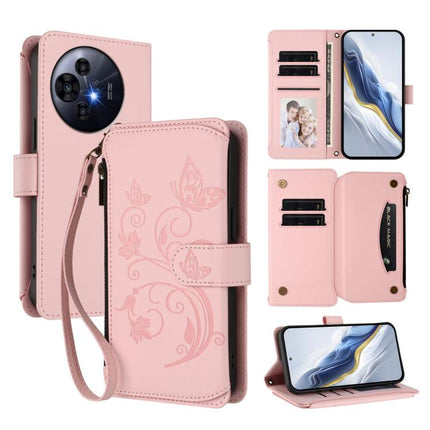 Butterfly Love Flower Multi-card Zipper Wallet Leather Phone Case, For TCL 50 LE 5G / T510SPP / K23 / K24, For TCL 50 NxtPaper / 50 Pro NxtPaper 5G, For TCL 405 / 406 / 406S / 408 / T506D