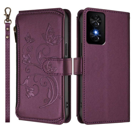 Butterfly Love Flower Multi-card Zipper Wallet Leather Phone Case, For TCL 50 SE / 40 NxtPaper 4G, For TCL 501 / Vodafone Smart M25, For TCL 505 / T509K / T5094