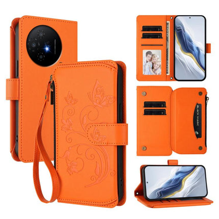 Butterfly Love Flower Multi-card Zipper Wallet Leather Phone Case, For TCL 50 XL / 50 XL NxtPaper 5G, For TCL 201, For TCL 50 XE