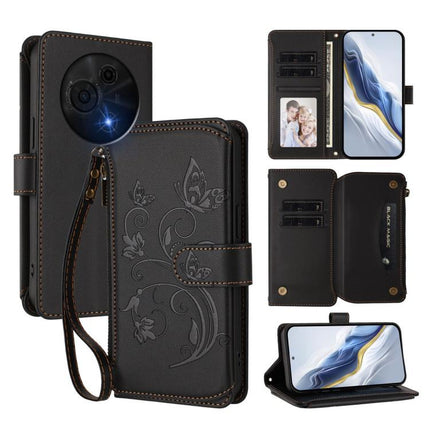 Butterfly Love Flower Multi-card Zipper Wallet Leather Phone Case, For TCL 60 NxtPaper, For TCL 605 / 60 SE, For TCL 60 5G