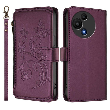 Butterfly Love Flower Multi-card Zipper Wallet Leather Phone Case, For TCL 60 SE NxtPaper, For TCL 30Z / T602DL / 30 LE / T602DL, For TCL 40 XL / 40 T / T608DL