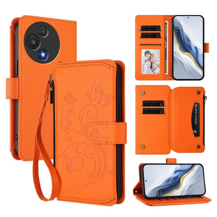 Butterfly Love Flower Multi-card Zipper Wallet Leather Phone Case, For TCL 60R, For TCL 503, For TCL 50 5G / 50 XE NxtPaper 5G