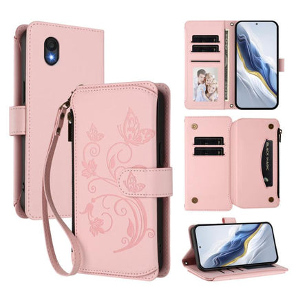 Butterfly Love Flower Multi-card Zipper Wallet Leather Phone Case, For TCL 50 XL / 50 XL NxtPaper 5G, For TCL 201, For TCL 50 XE
