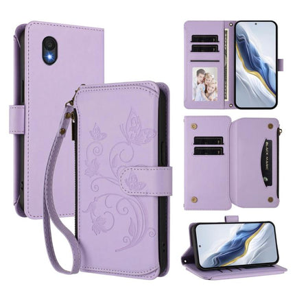 Butterfly Love Flower Multi-card Zipper Wallet Leather Phone Case, For TCL 50 XL / 50 XL NxtPaper 5G, For TCL 201, For TCL 50 XE