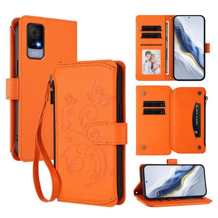 Butterfly Love Flower Multi-card Zipper Wallet Leather Phone Case, For TCL 50 LE 5G / T510SPP / K23 / K24, For TCL 50 NxtPaper / 50 Pro NxtPaper 5G, For TCL 405 / 406 / 406S / 408 / T506D