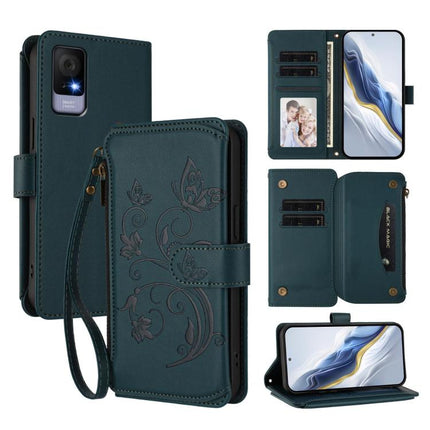 Butterfly Love Flower Multi-card Zipper Wallet Leather Phone Case, For TCL 50 LE 5G / T510SPP / K23 / K24, For TCL 50 NxtPaper / 50 Pro NxtPaper 5G, For TCL 405 / 406 / 406S / 408 / T506D
