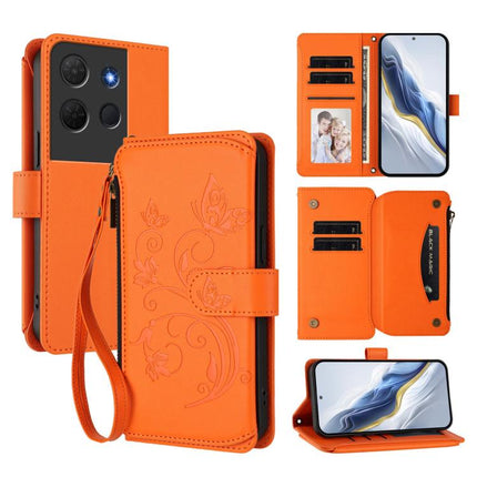 Butterfly Love Flower Multi-card Zipper Wallet Leather Phone Case, For TCL 60R, For TCL 503, For TCL 50 5G / 50 XE NxtPaper 5G
