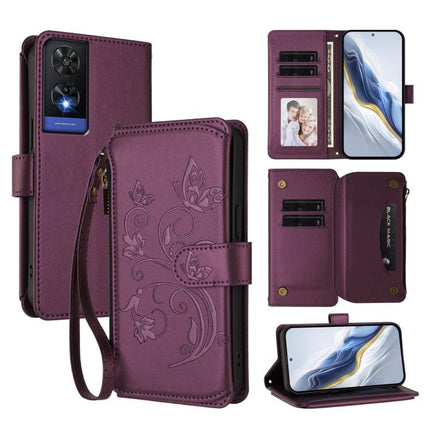 Butterfly Love Flower Multi-card Zipper Wallet Leather Phone Case, For TCL 50 SE / 40 NxtPaper 4G, For TCL 501 / Vodafone Smart M25, For TCL 505 / T509K / T5094