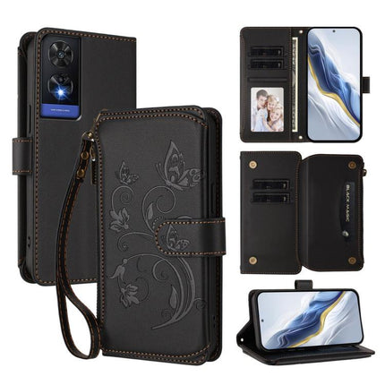 Butterfly Love Flower Multi-card Zipper Wallet Leather Phone Case, For TCL 50 SE / 40 NxtPaper 4G, For TCL 501 / Vodafone Smart M25, For TCL 505 / T509K / T5094