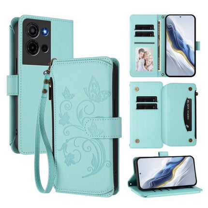 Butterfly Love Flower Multi-card Zipper Wallet Leather Phone Case, For TCL K70 Power 4G / K70 4G, For TCL NxtPaper 70 Pro 5G, For TCL K32 5G / K33 5G
