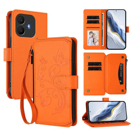 Butterfly Love Flower Multi-card Zipper Wallet Leather Phone Case, For TCL K70 Power 4G / K70 4G, For TCL NxtPaper 70 Pro 5G, For TCL K32 5G / K33 5G