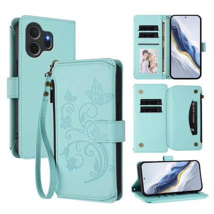 Butterfly Love Flower Multi-card Zipper Wallet Leather Phone Case, For TCL K70 Power 4G / K70 4G, For TCL NxtPaper 70 Pro 5G, For TCL K32 5G / K33 5G