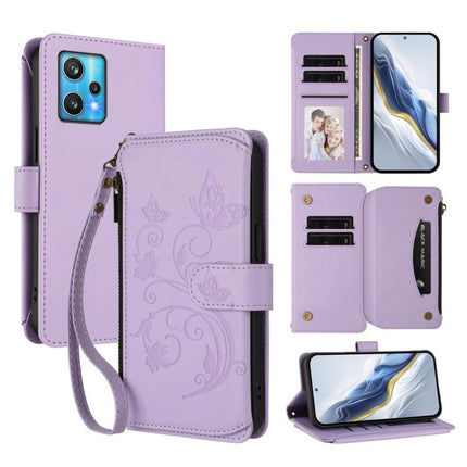 Butterfly Love Flower Multi-card Zipper Wallet Leather Phone Case, For Realme C30 4G / C30s / Narzo 50i, For Realme GT Neo 3T, For Realme 9 Pro+ 5G / Narzo 50 Pro 5G