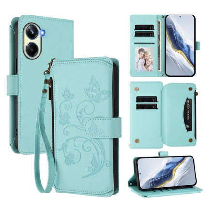 Butterfly Love Flower Multi-card Zipper Wallet Leather Phone Case, For Realme 10 Pro 5G, For Realme 10 Pro+ 5G, For Realme 10 4G Global