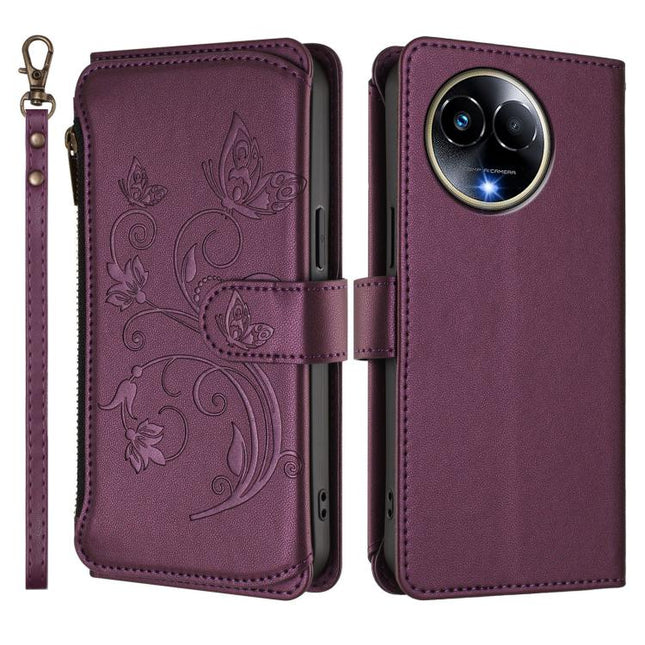 Butterfly Love Flower Multi-card Zipper Wallet Leather Phone Case, For Realme 11 5G Global / C67 5G India, For Realme 11 4G Global, For Realme GT5 240W / GT5 5G