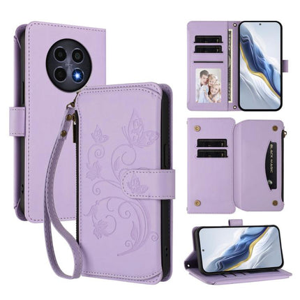 Butterfly Love Flower Multi-card Zipper Wallet Leather Phone Case, For Realme 13 / 12 / 12x / C65 5G Global, For Realme 13 / 12 4G / P1 5G Global, For Realme C63 / C61 / Note 60 4G Global
